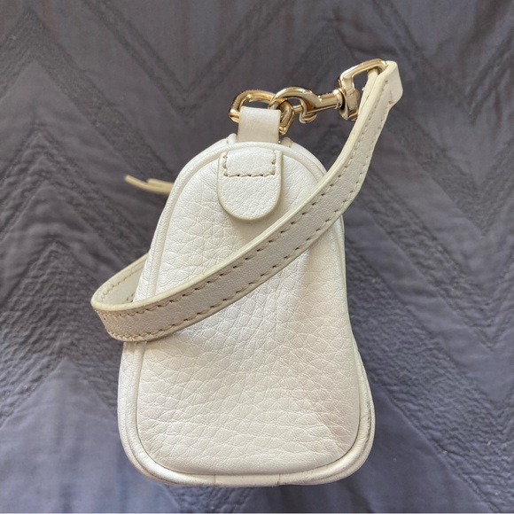 Dooney & Bourke mini barrel cream white pebbled leather bag small purse - Picture 14 of 15